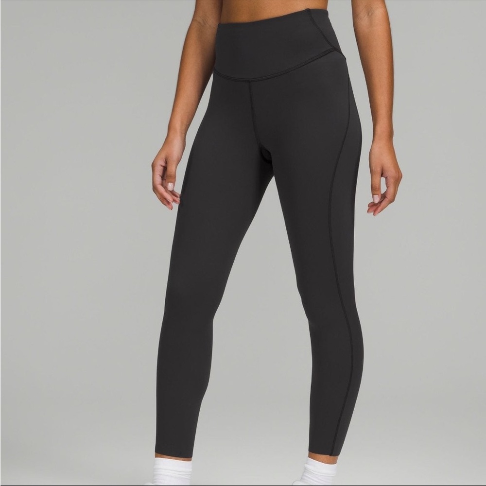 Lululemon high rise base pace brushed nulux leggings. 25” length. Size 4 - black